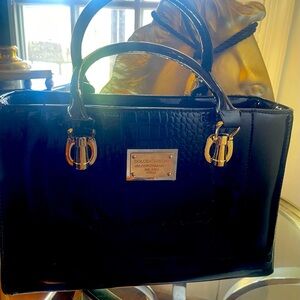 Dolce & Gabbana Black Patent Leather Handbag. EUC